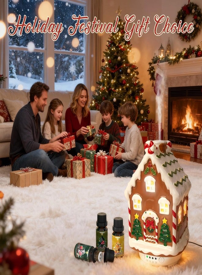 ARVIDSSON Christmas Essential Oil Diffuser, Gingerbread House Diffuser for Essential Oils, Ceramic Ultrasonic Diffusers for Home Decor, Holiday Diffusers Gift - Image 2